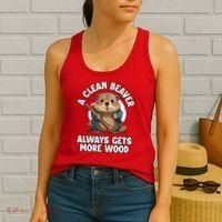 A Clean Beaver Always Gets More Wood Women's Tank Top thumb 2