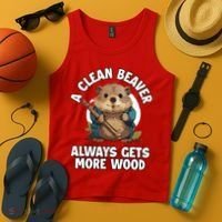 A Clean Beaver Always Gets More Wood Tank Top thumb 4