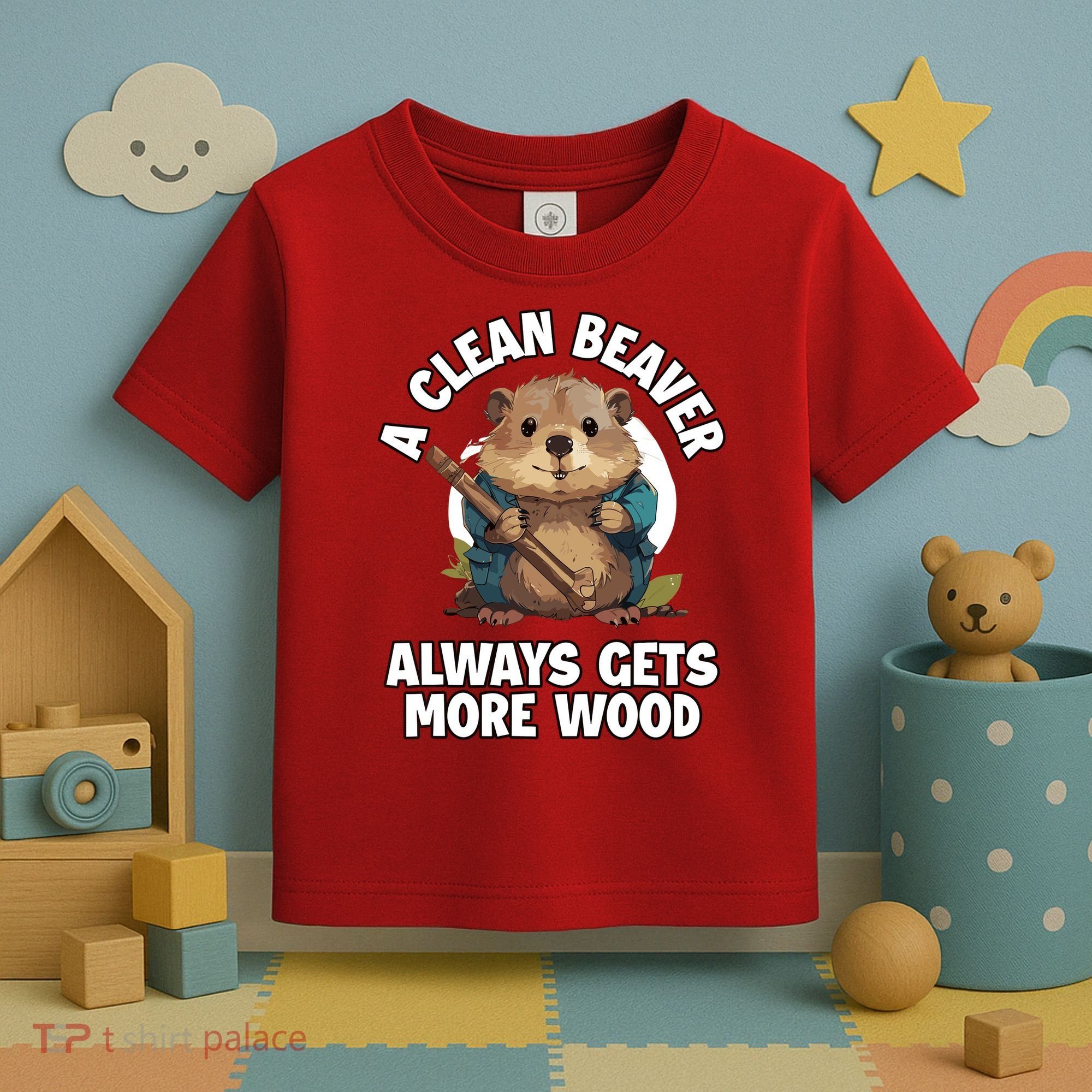 A Clean Beaver Always Gets More Wood Toddler T-Shirt