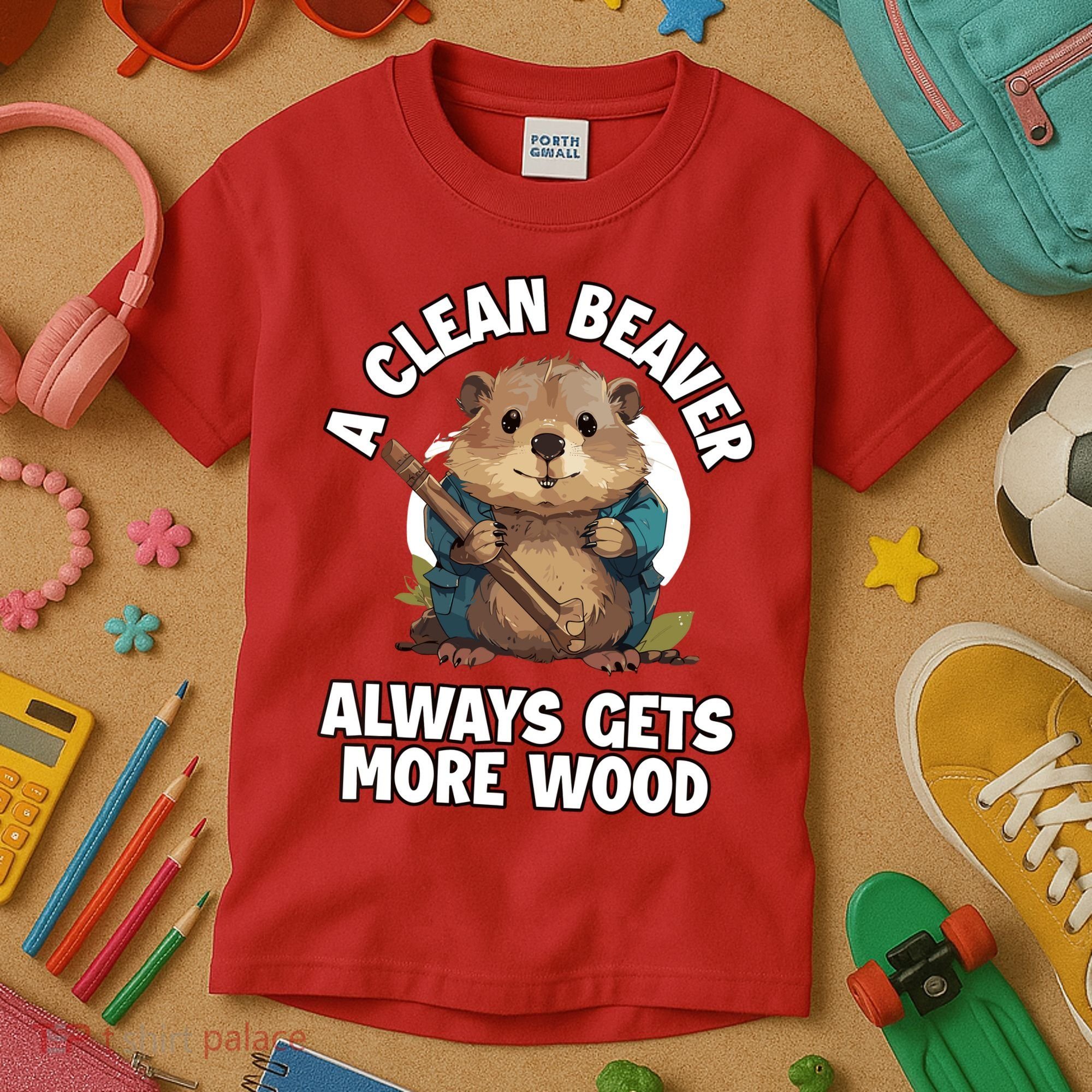 A Clean Beaver Always Gets More Wood Kids T-Shirt