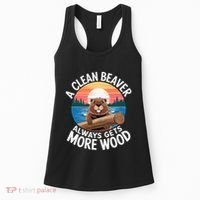 A Clean Beaver Always Gets More Wood Women's Tank Top thumb 0