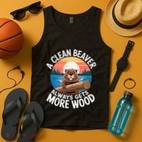 A Clean Beaver Always Gets More Wood Tank Top thumb 4