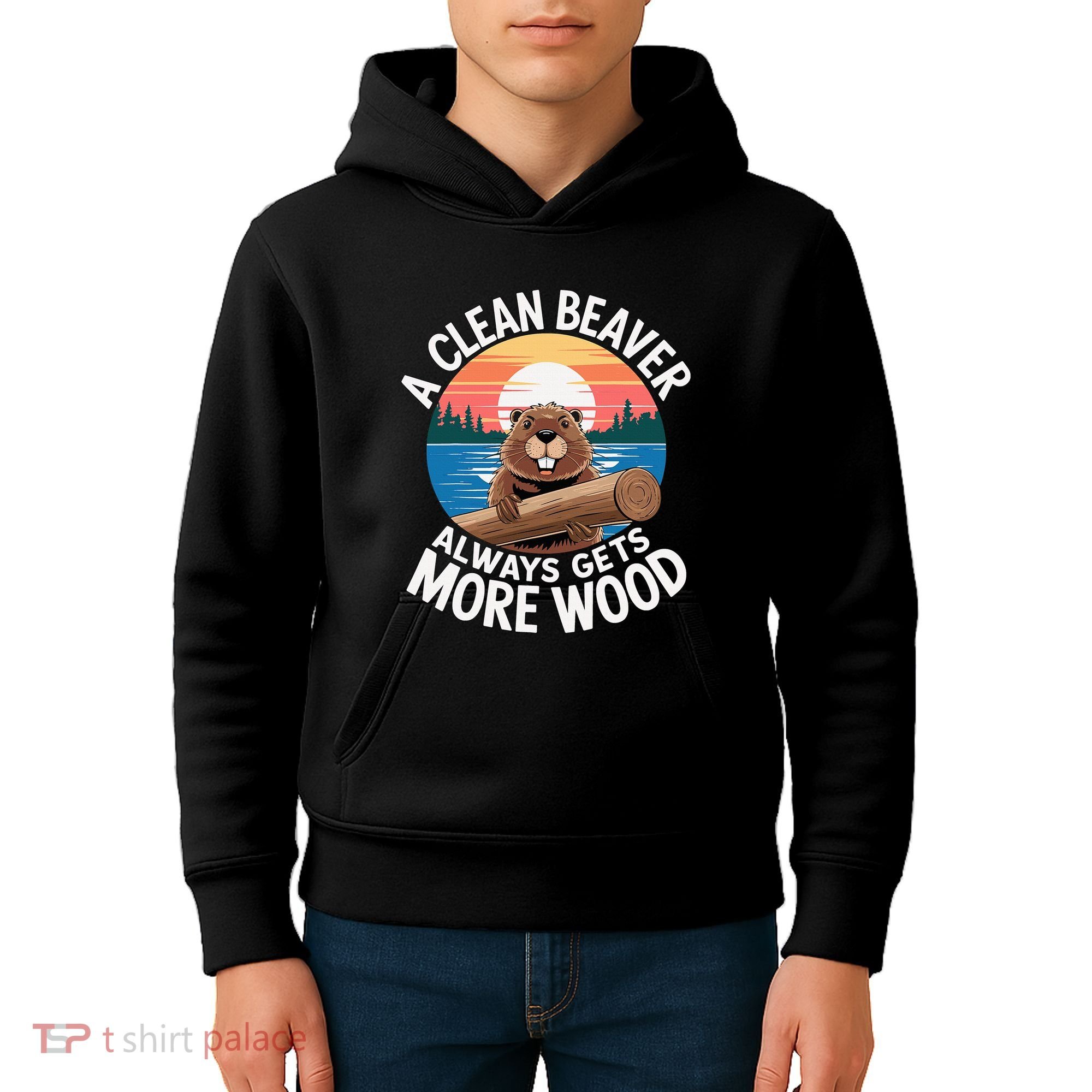 A Clean Beaver Always Gets More Wood Kids Hoodie