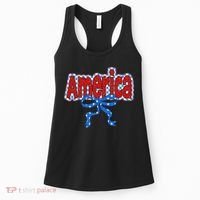 America Coquette Bow 4th Of July American Flag Patriotic Women's Tank Top thumb 0