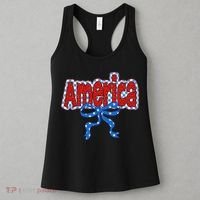 America Coquette Bow 4th Of July American Flag Patriotic Women's Tank Top thumb 3