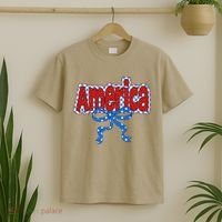 America Coquette Bow 4th Of July American Flag Patriotic T-Shirt thumb 2