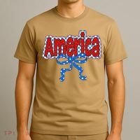 America Coquette Bow 4th Of July American Flag Patriotic T-Shirt thumb 3