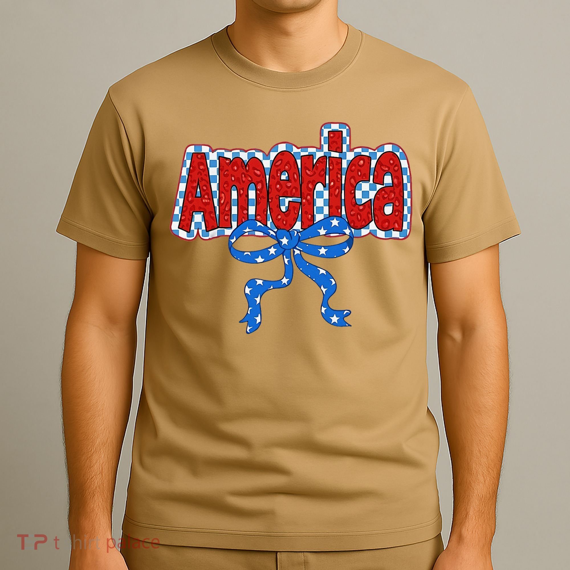 America Coquette Bow 4th Of July American Flag Patriotic T-Shirt