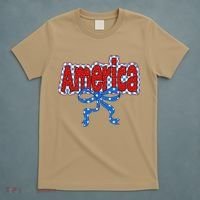America Coquette Bow 4th Of July American Flag Patriotic T-Shirt thumb 5