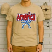America Coquette Bow 4th Of July American Flag Patriotic T-Shirt thumb 6