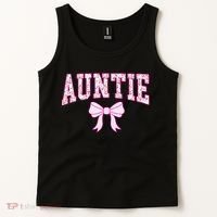 Auntie Coquette Bow Aesthetic Mothers Day Aunt Tank Top thumb 2