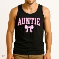 Auntie Coquette Bow Aesthetic Mothers Day Aunt Tank Top thumb 3