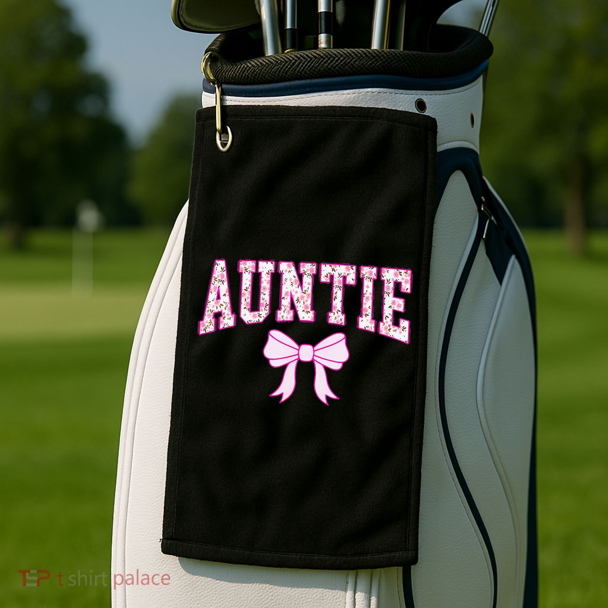 Auntie Coquette Bow Aesthetic Mothers Day Aunt Golf Towel