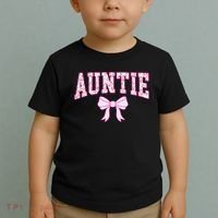 Auntie Coquette Bow Aesthetic Mothers Day Aunt Toddler T-Shirt thumb 2