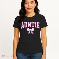 Auntie Coquette Bow Aesthetic Mothers Day Aunt Women's T-Shirt thumb 4