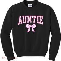 Auntie Coquette Bow Aesthetic Mothers Day Aunt Kids Sweatshirt thumb 0
