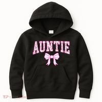 Auntie Coquette Bow Aesthetic Mothers Day Aunt Kids Hoodie thumb 0