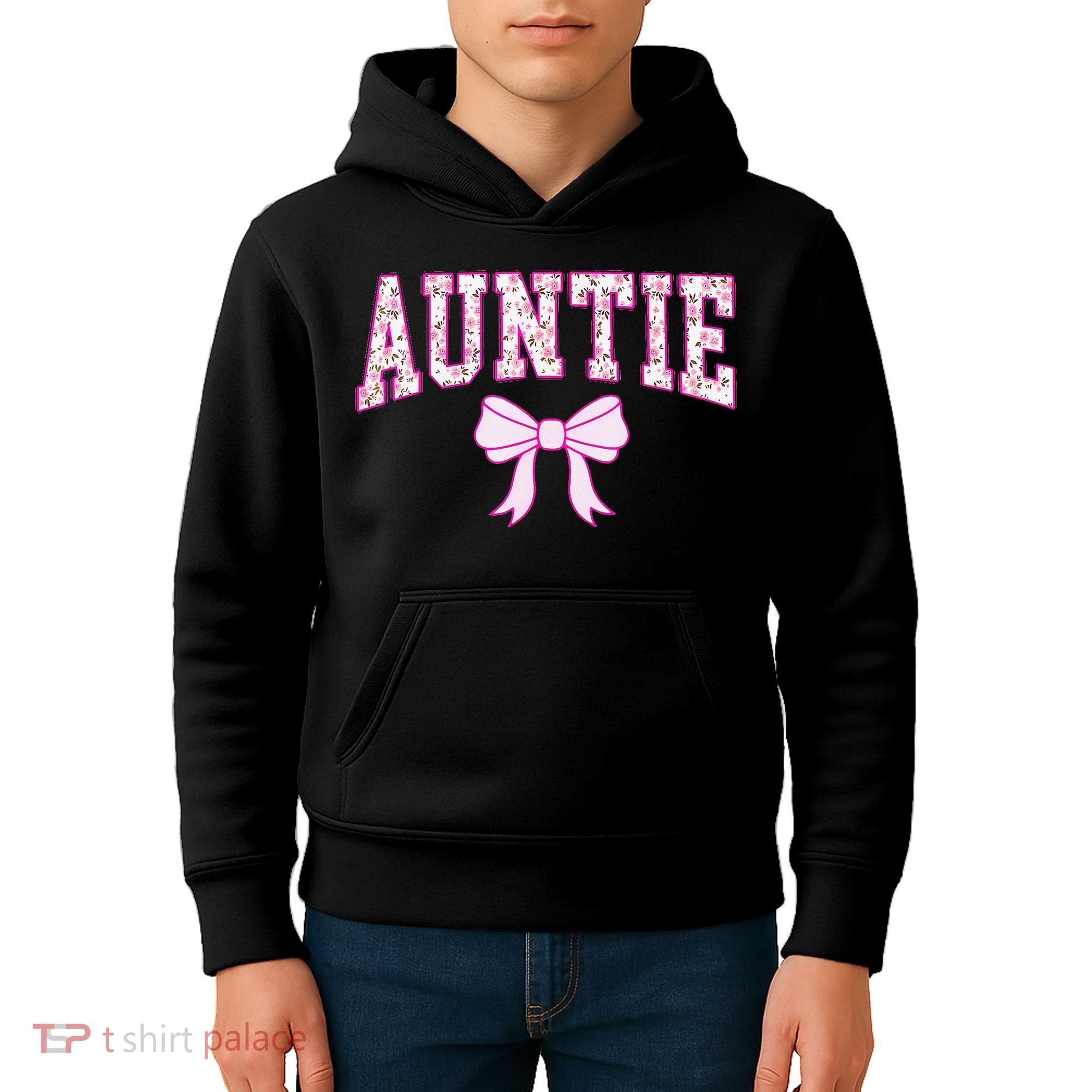 Auntie Coquette Bow Aesthetic Mothers Day Aunt Kids Hoodie