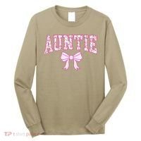 Auntie Coquette Bow Aesthetic Mothers Day Aunt Long Sleeve Shirt thumb 0