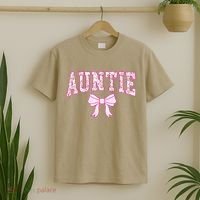 Auntie Coquette Bow Aesthetic Mothers Day Aunt T-Shirt thumb 2