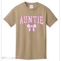 Auntie Coquette Bow Aesthetic Mothers Day Aunt Kids T-Shirt thumb 0