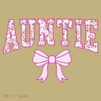 Auntie Coquette Bow Aesthetic Mothers Day Aunt Kids T-Shirt thumb 2