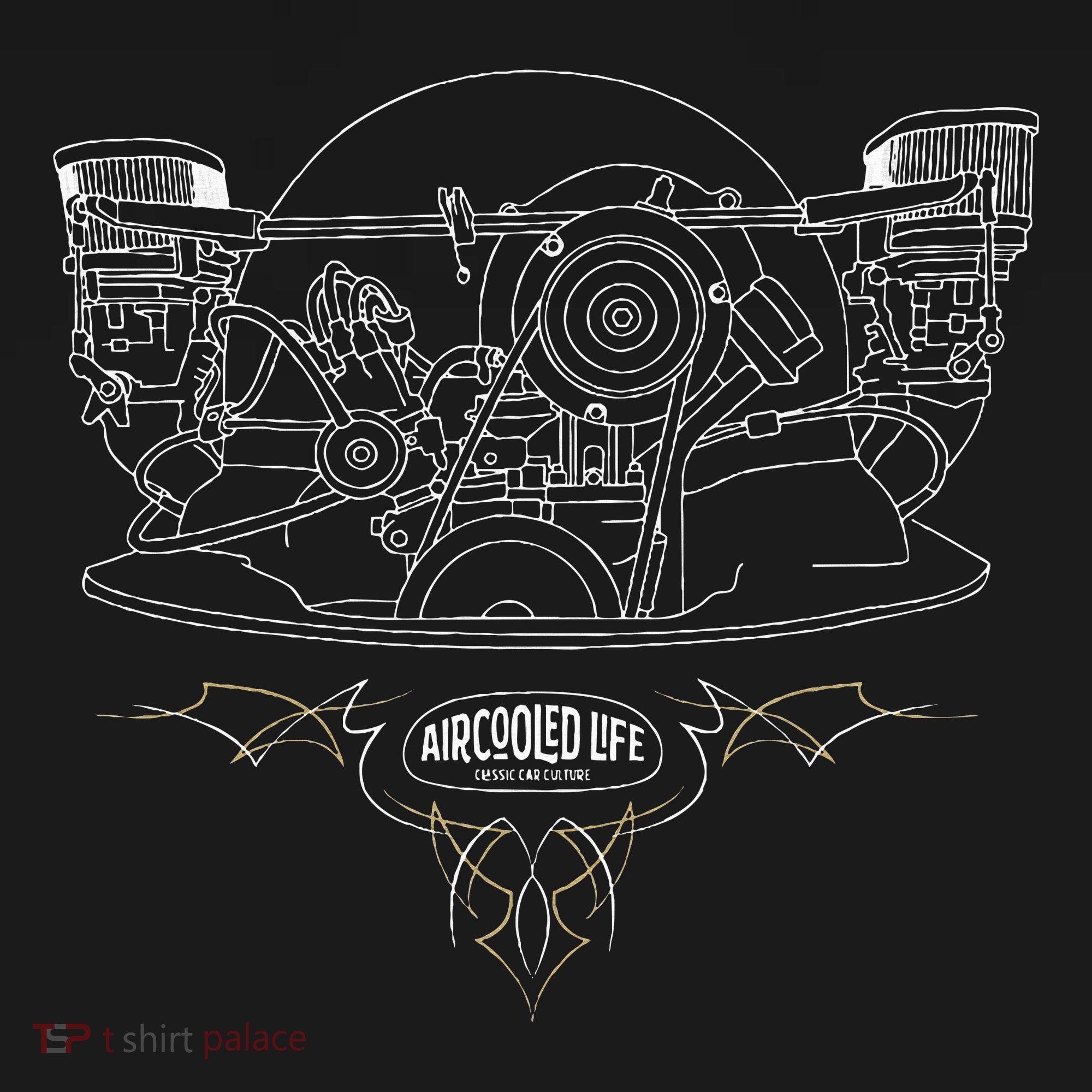 Air Cooled Classic Car Engine Vdub Aircooled Life T-Shirt
