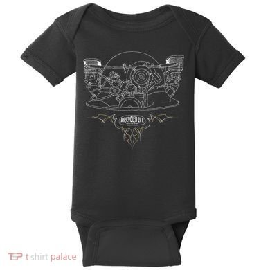 Air Cooled Classic Car Engine Vdub Aircooled Life Baby Bodysuit