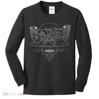 Air Cooled Classic Car Engine Vdub Aircooled Life Kids Long Sleeve Shirt