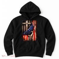 American Christian Cross Patriotic Flag Hoodie thumb 0