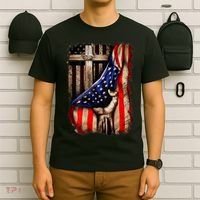 American Christian Cross Patriotic Flag T-Shirt thumb 6