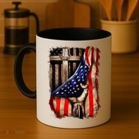 American Christian Cross Patriotic Flag Coffee Mug thumb 4