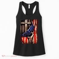 American Christian Cross Patriotic Flag Women's Tank Top thumb 0
