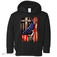American Christian Cross Patriotic Flag Toddler Hoodie thumb 0