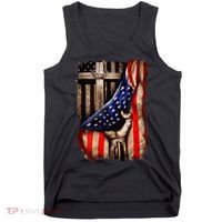 American Christian Cross Patriotic Flag Tank Top thumb 0