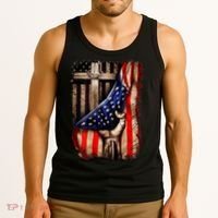 American Christian Cross Patriotic Flag Tank Top thumb 3