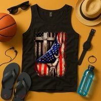 American Christian Cross Patriotic Flag Tank Top thumb 4