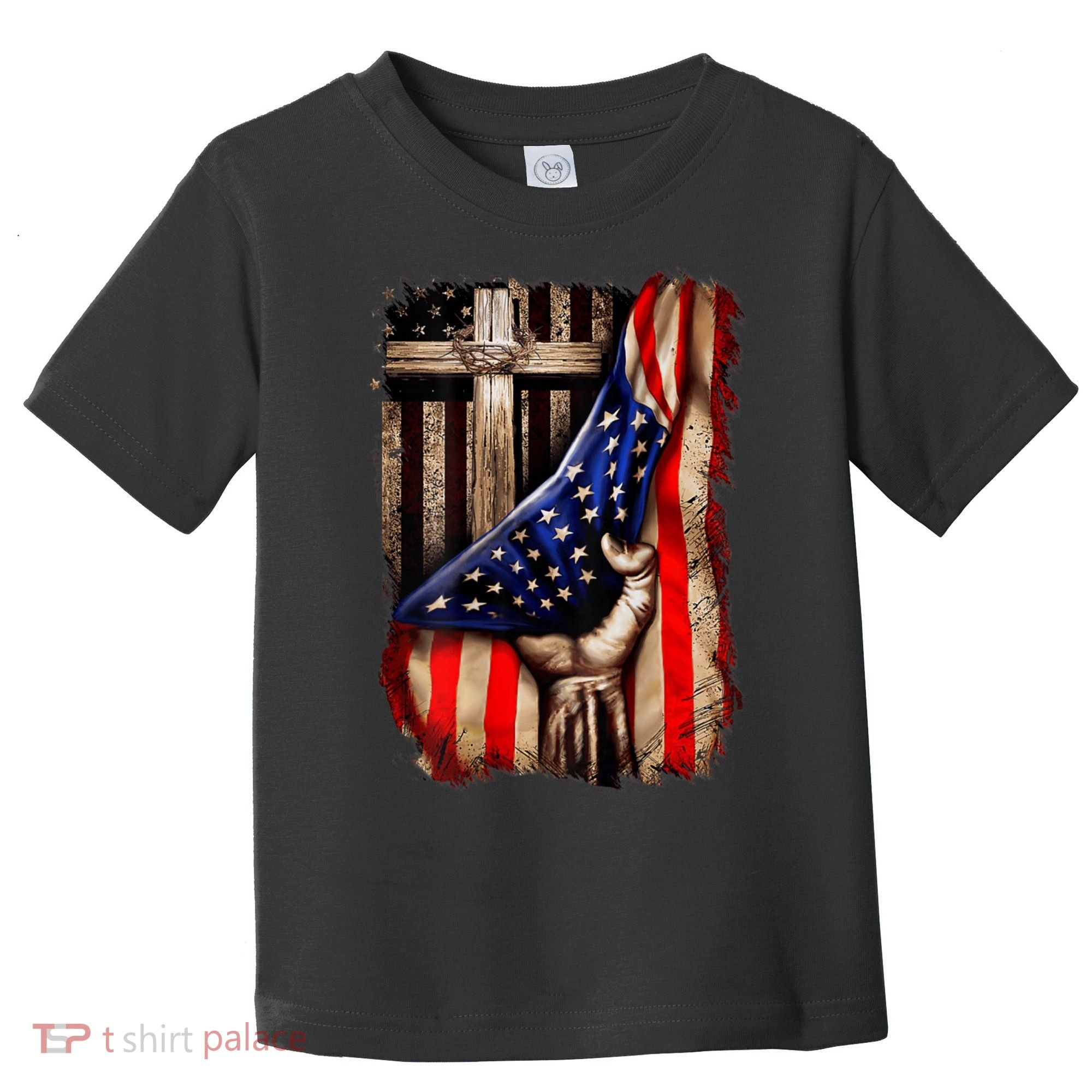 American Christian Cross Patriotic Flag Toddler T-Shirt