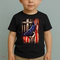 American Christian Cross Patriotic Flag Toddler T-Shirt thumb 2