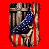 American Christian Cross Patriotic Flag Santa Hat thumb 1