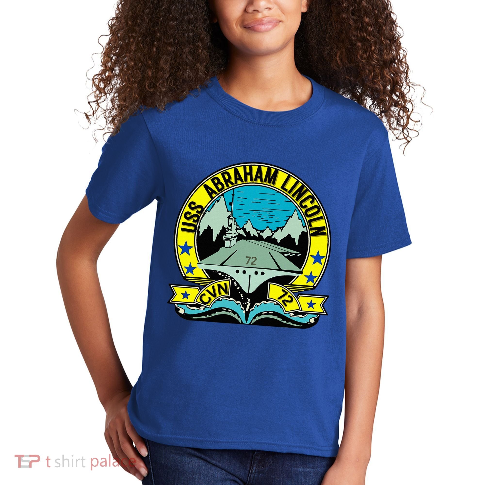 Aircraft Carrier Cvn 72 Uss Abraham Lincoln Kids T-Shirt
