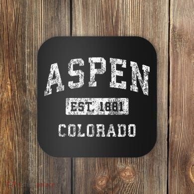 Aspen Colorado Co Vintage Established Coaster