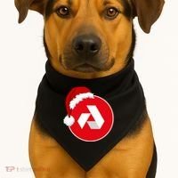 Akash Crypto Christmas Hat, Akash, Funny Crypto Santa Hat, Akash Logo USA-Made Doggie Bandana thumb 1
