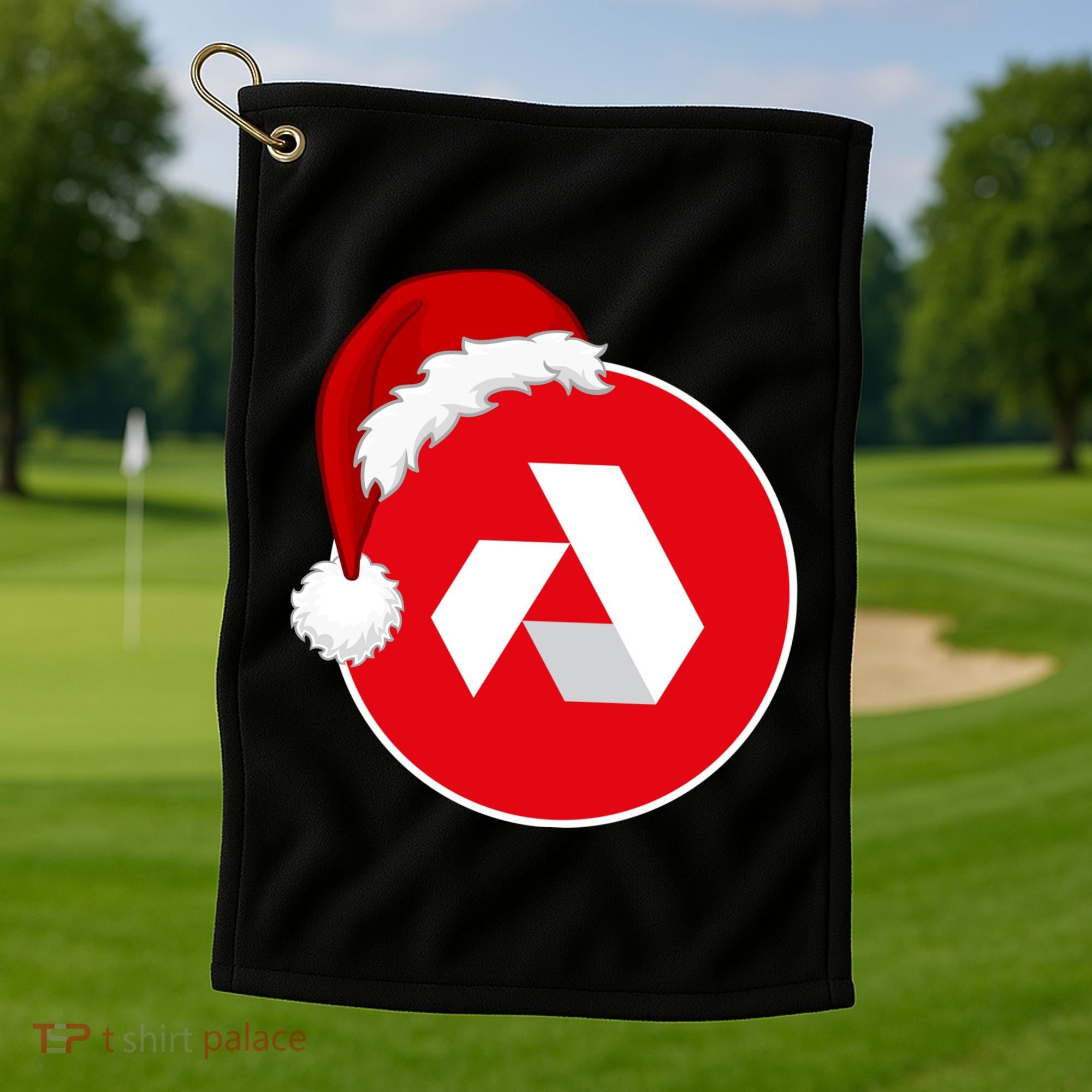 Akash Crypto Christmas Hat, Akash, Funny Crypto Santa Hat, Akash Logo Golf Towel
