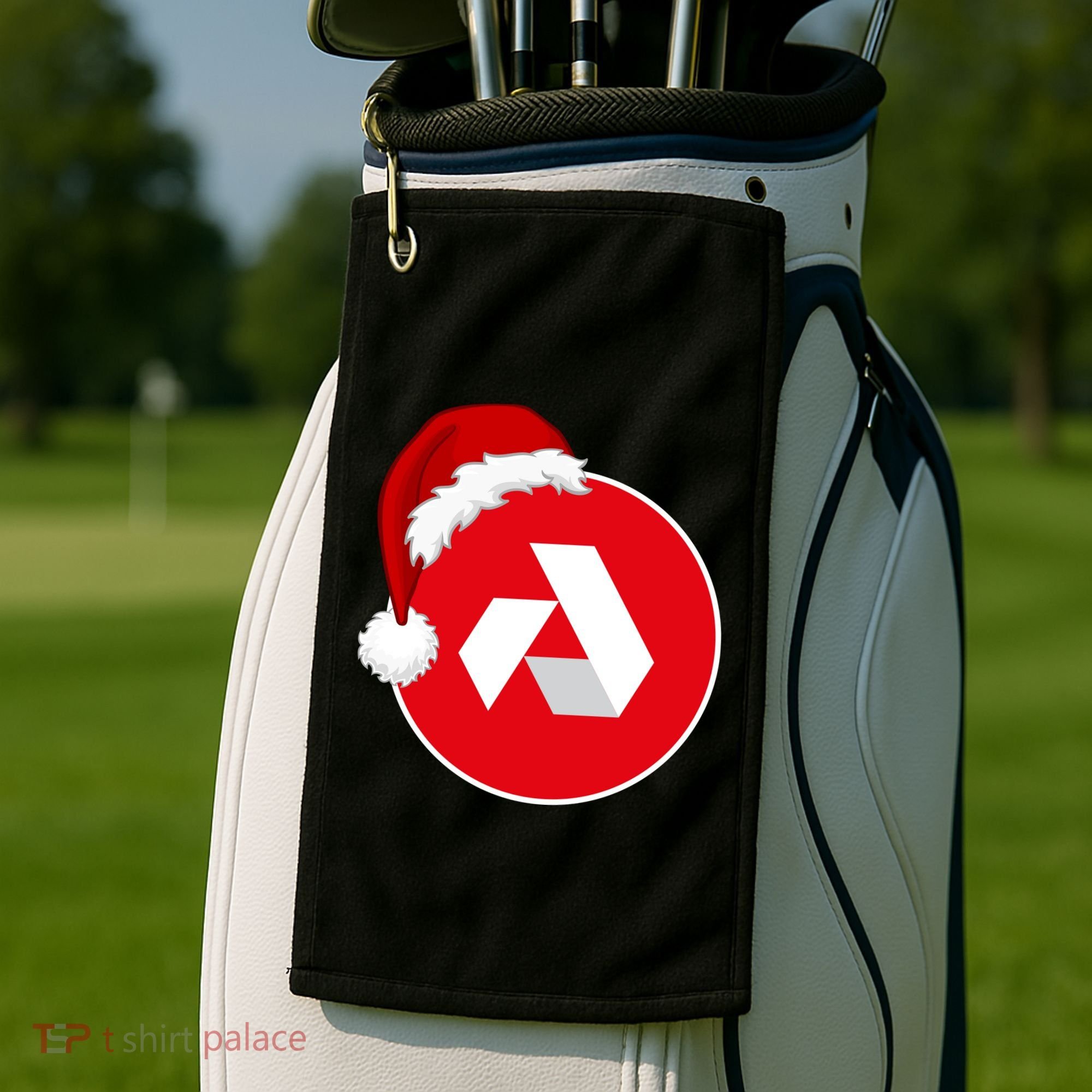 Akash Crypto Christmas Hat, Akash, Funny Crypto Santa Hat, Akash Logo Golf Towel