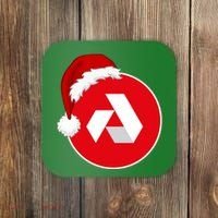 Akash Crypto Christmas Hat, Akash, Funny Crypto Santa Hat, Akash Logo Coaster thumb 0