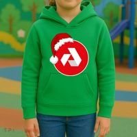 Akash Crypto Christmas Hat, Akash, Funny Crypto Santa Hat, Akash Logo Kids Hoodie thumb 3