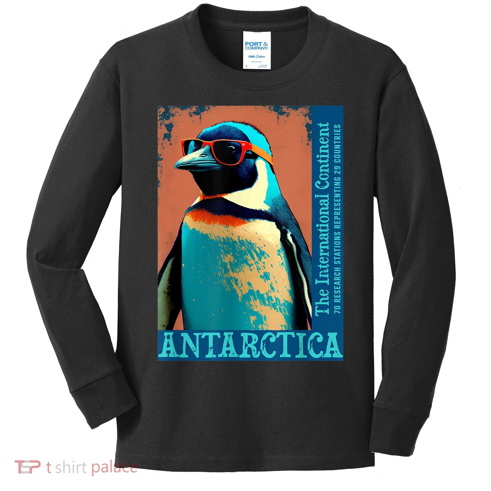 Antarctica Cute Cool Penguin Antarctic Research Souvenir Kids Long Sleeve Shirt