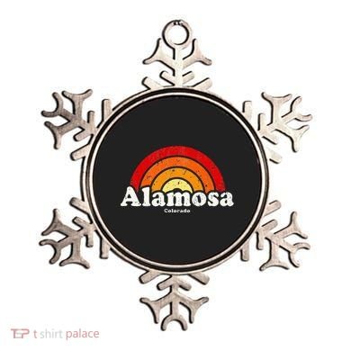 Alamosa Colorado Co Vintage 70s Retro Rainbow Design Ornament