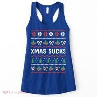 Anti Christmas Christmas Sucks Ugly Funny Gift Women's Tank Top thumb 0